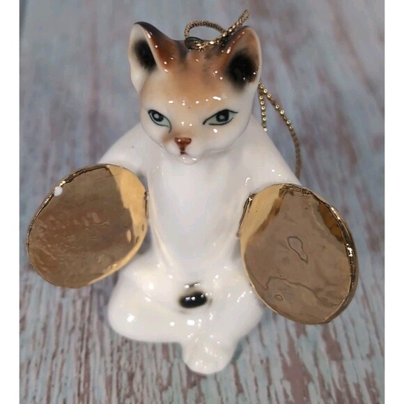 Vintage Porcelain Cat Orchestra Band 5 Miniature Figurines Ornaments Bone China - Picture 10 of 17